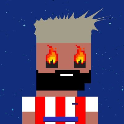 Original Pixelitos profile character with flaming eyes